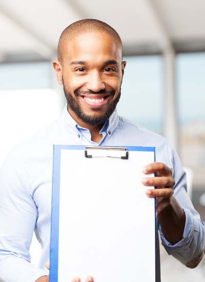 Man holding a clipboard