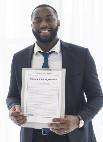 Professional holding a contract